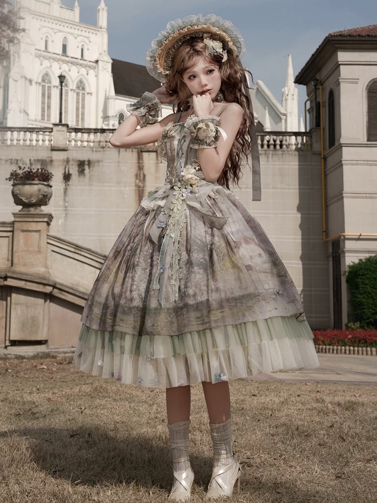 Floral Design Green Wrist Cuffs