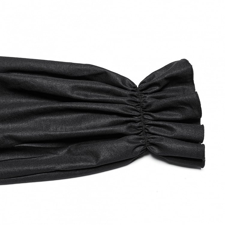 Shirt 3D Men's Black Goth Pleated