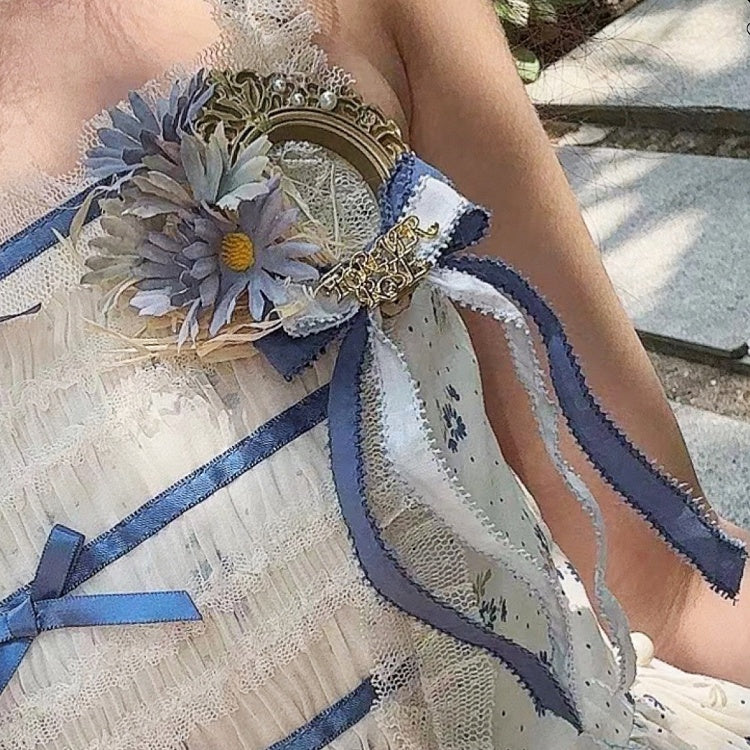 Brooch Bowknot 5 Design Letter Decorated Options Daisy Color