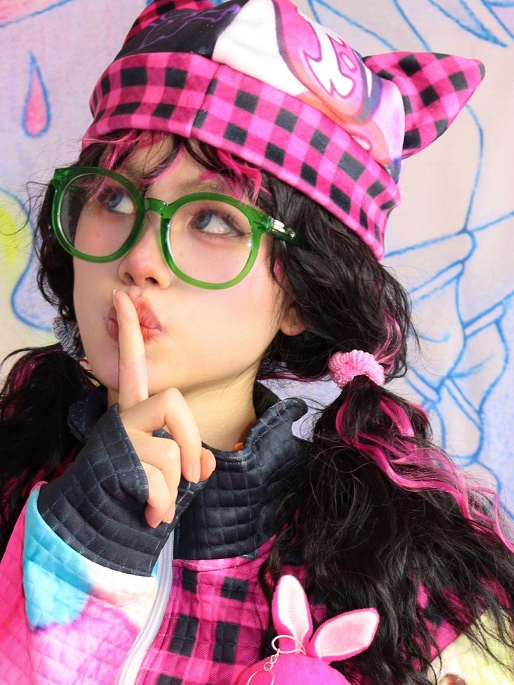 Print Hat Cat Ears Cartoon Y2K Options 3