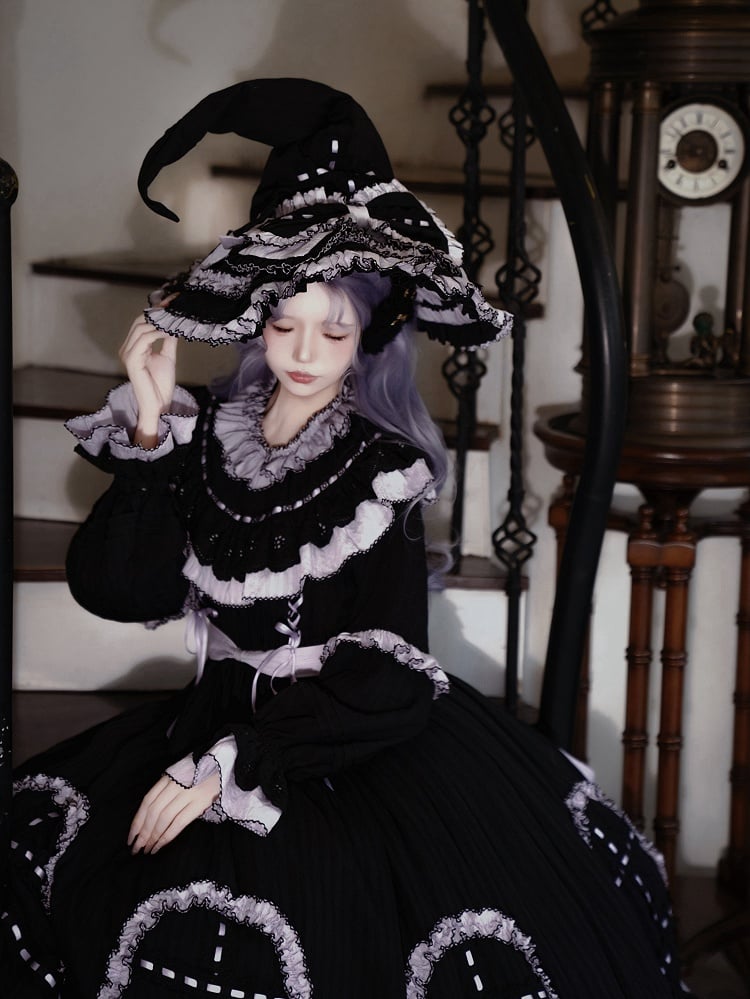 Witch Lolita Purple Gothic and Hat Black