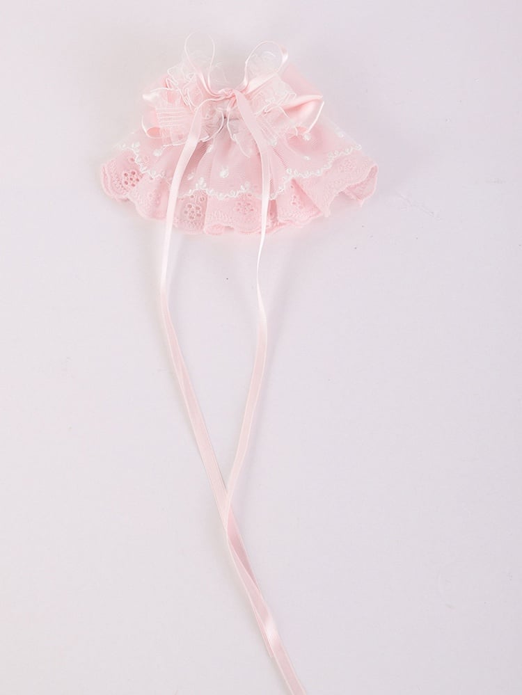 Ribbon Long Lace Hairclips Lolita Blue/Pink Bowknots