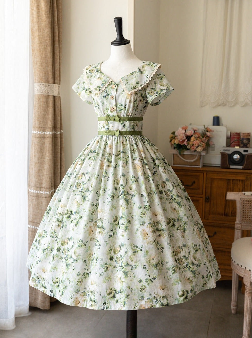 Mark Retro Lolita Flower Waist Dress