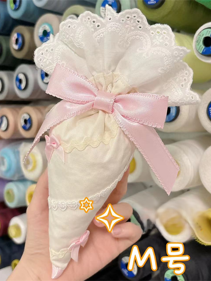 Pastry Yellow Light Lolita Bag–Shaped with Ruffles Bowknots Brooch Lace Piping and