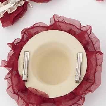 Beige Lace Hat Red Bow Mini Sweet Lolita Ruffled