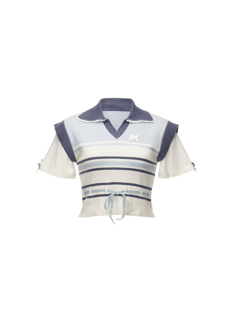 Poloshirts Sommer Kurz Gestreift