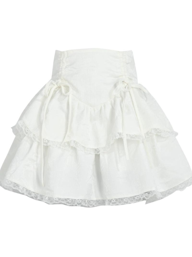 Glockenblumen-Setup: Strick-Kuchenrüsche + Hemdrock + Weste