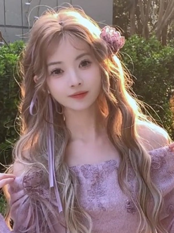 Brown Bangs 68CM Ombre Wig with Air Wavy