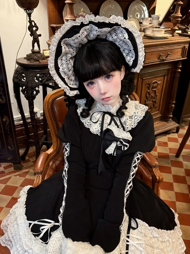 ホワイト/ブラック&ホワイトボンネット