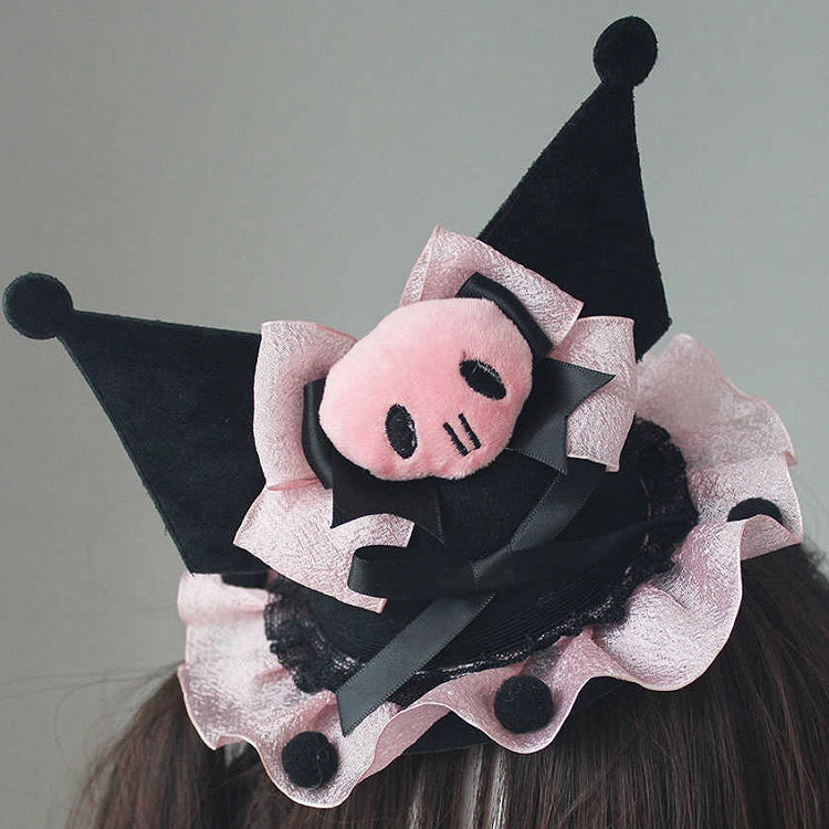 Black Kuro Vibes Bowknot Details Mini Hat