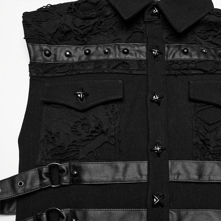 Vest Men's Black Cyberpunk