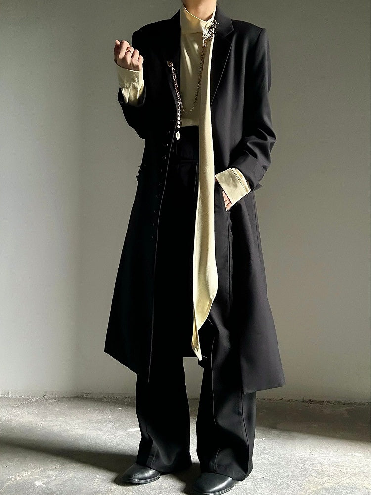 Yellow with Neck Prince Flowing Design Ouji Shirt Ribbon Mock - Accents
