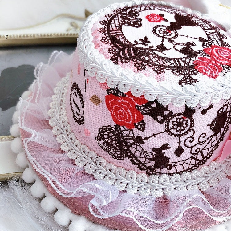 Mini Wonderland Cat Vibes Ears Hat Alice in Pink