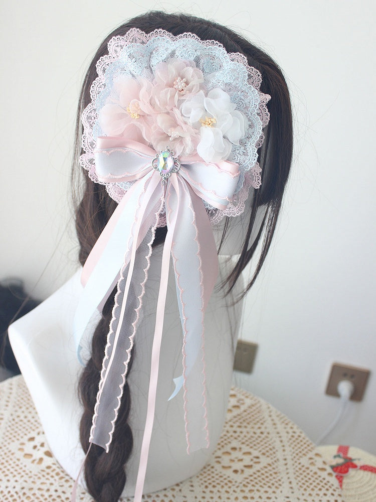 Bow Pastel Floral Clip Hair Lace