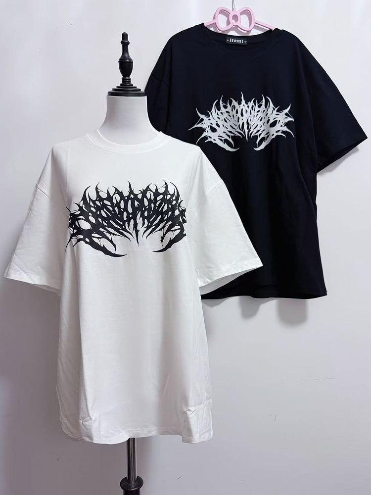 Jirai Round Kei T-shirt White/Black Neck