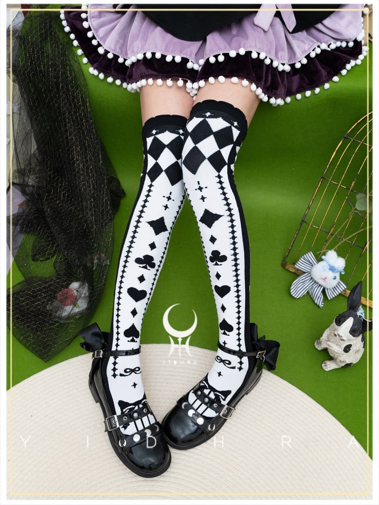 Diamond Pattern Over Knee Stockings