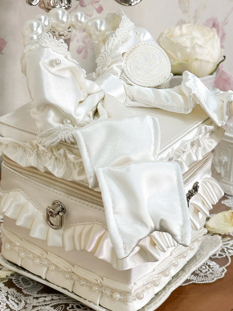 Hand Bead Crossbody Cremeweiß / Taschendetails