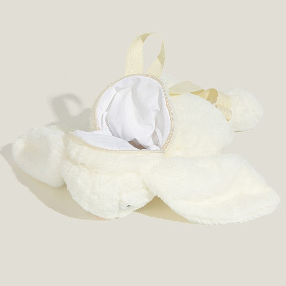 Beige/Pink Kawaii Rabbit Backpack Plush
