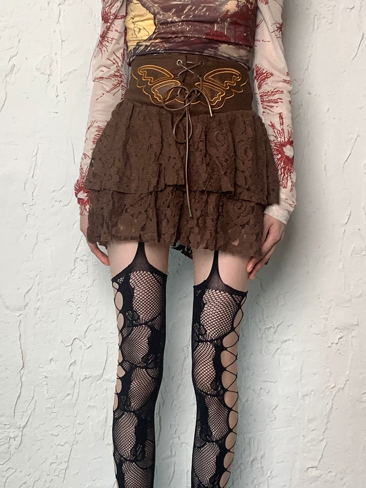 Design Strapsstrümpfe Details Schwarz/Weiß/Rosa/Rot/Grau Cut-out Netz