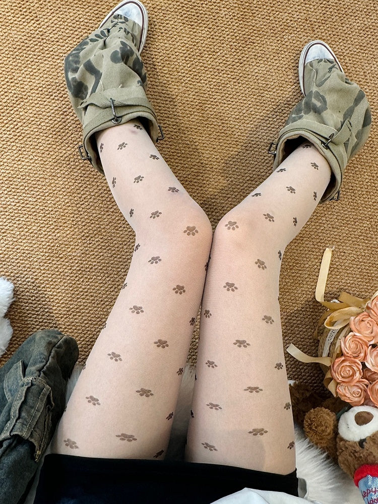 Paw – Bittersweet – Katzenstrumpfhose mit Nude-Print