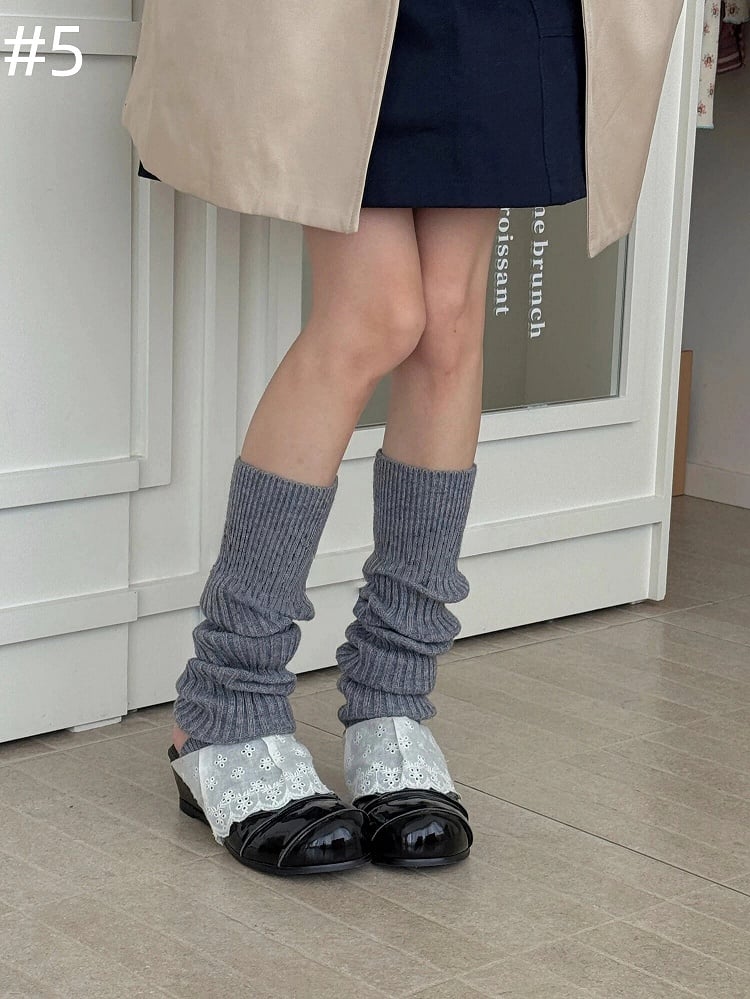 Footless Ribbed Knit Leg Warmers Slouchy