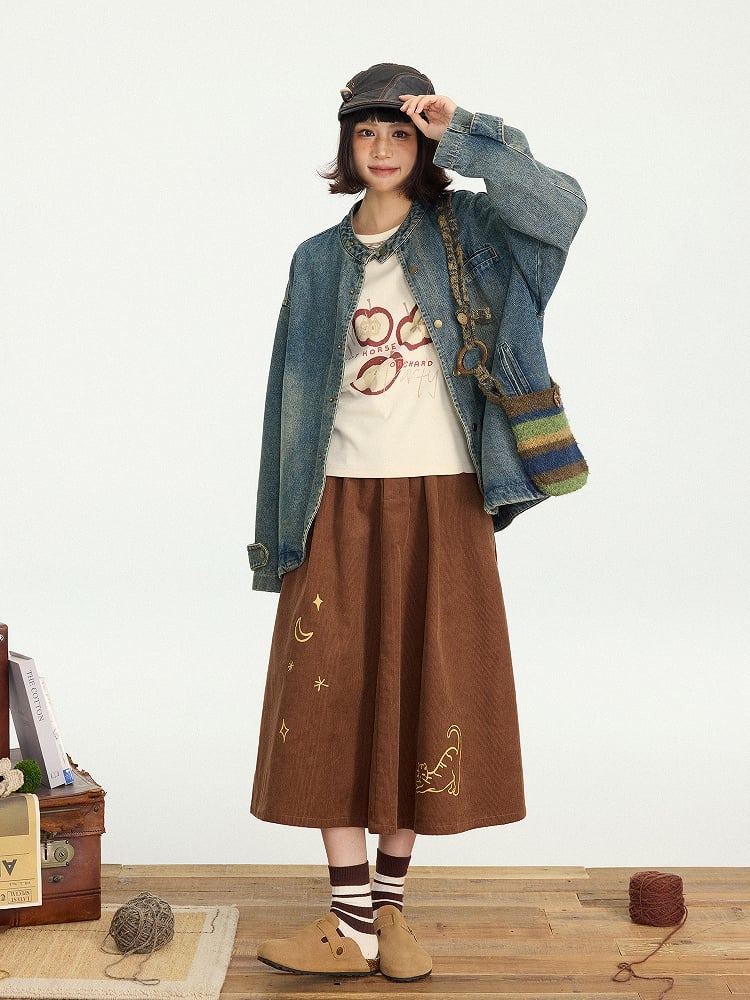 Design Vintage Jacket Distressed Snap Blue Denim Placket