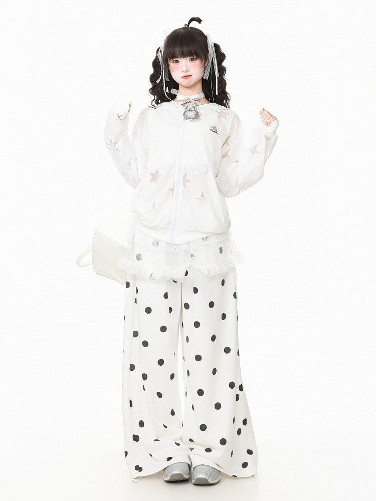 Summer White Hooded Star Embroidered Jacket - Languid Park