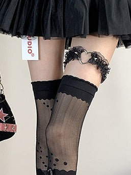 レースハートブラックガーター