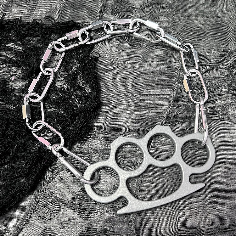 Paw Puppy Design Silver/Black Necklace