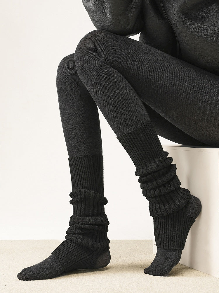 Black/White/Gray Warm Warmers Footed Leg Knitted