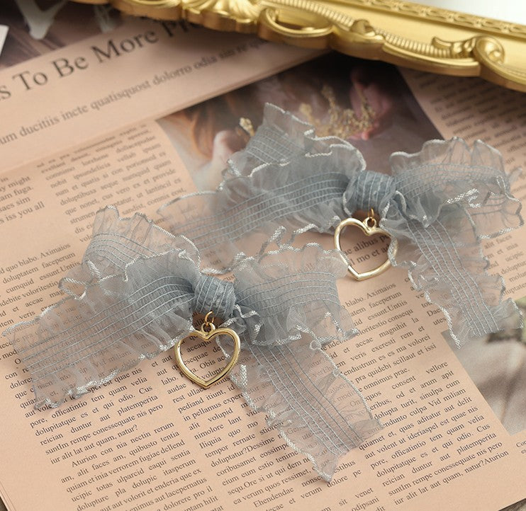 Bowknot Sweet Blue Light Lolita Hairclip Chiffon