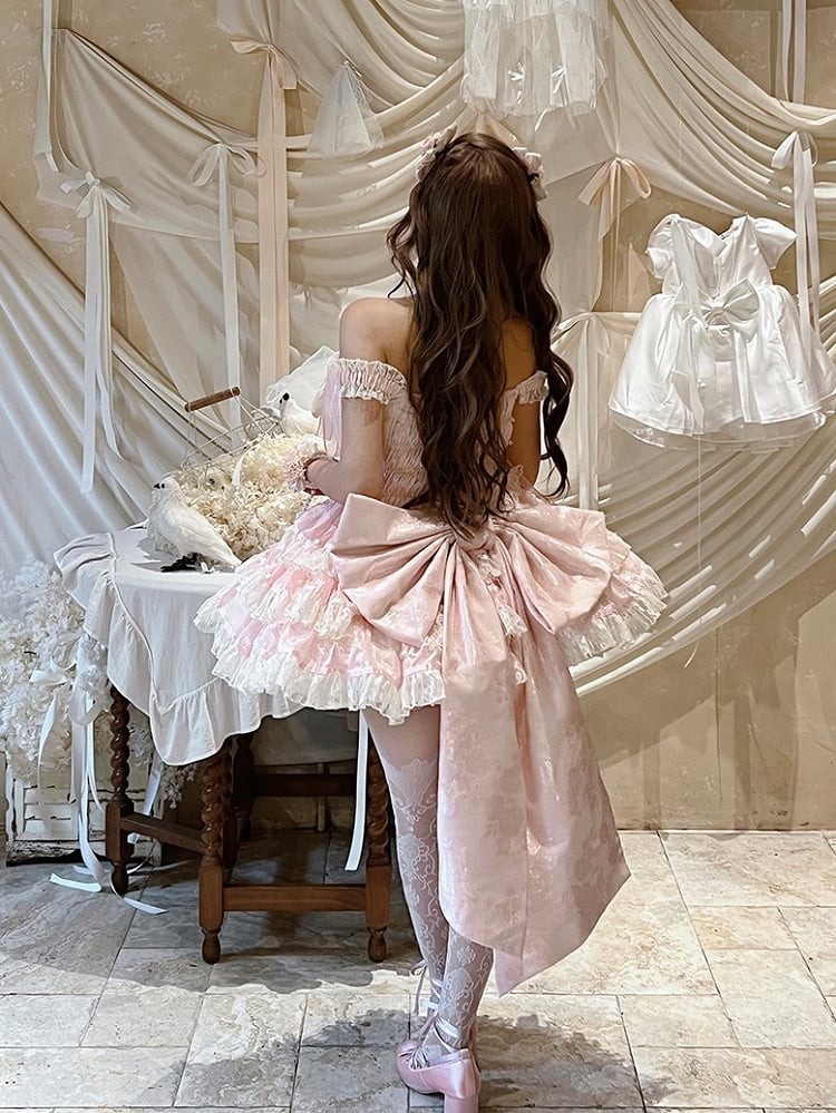 Pattern Train Pink Rosette Large Bow