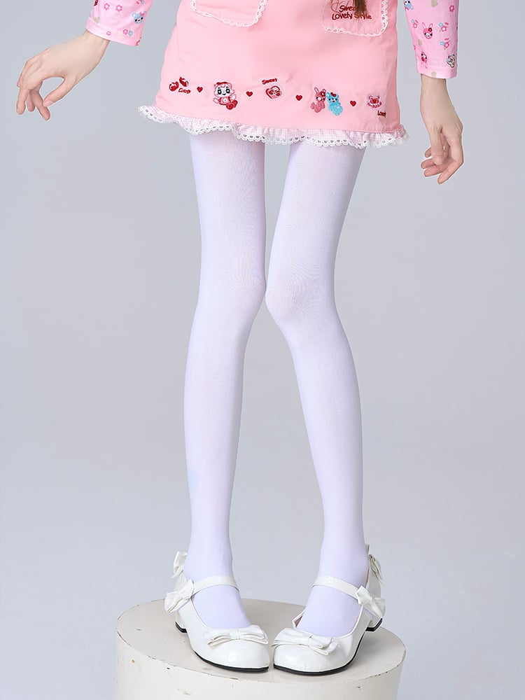 Velvet Minimalist Tights White