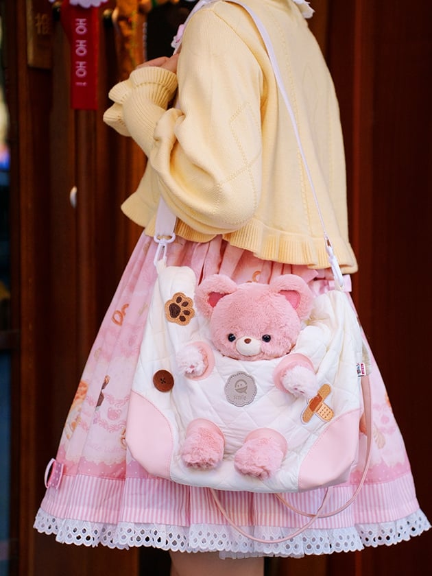 Design Crossbody Cut-out WeißRosa Tasche