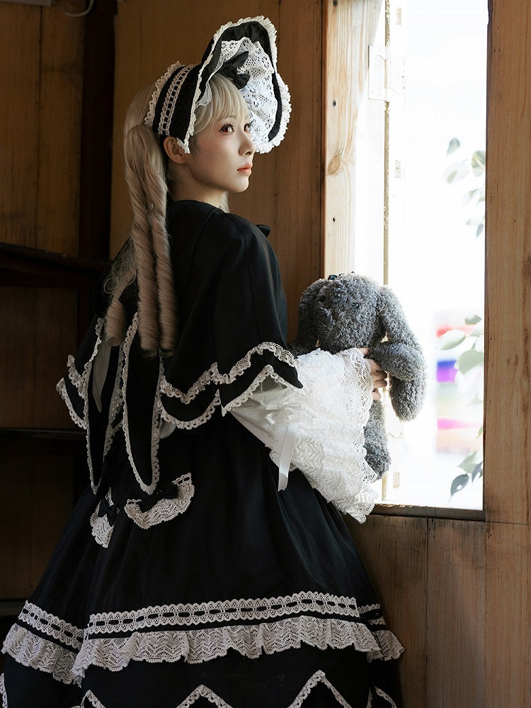 ケープバニー フード付き耳 ブラック