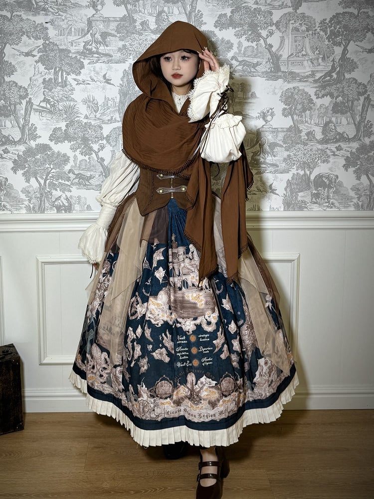 Shawl Wasteland Coffee Hooded Punk