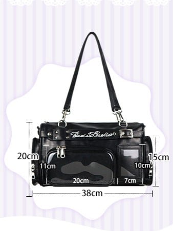 Bag Letter Pink PU with Embroidery Ita