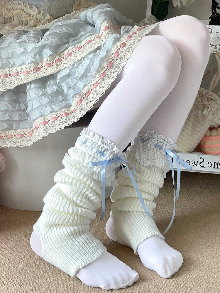 Lolita Knitted Leg Warmers Cuffs Color 7 Options Lace