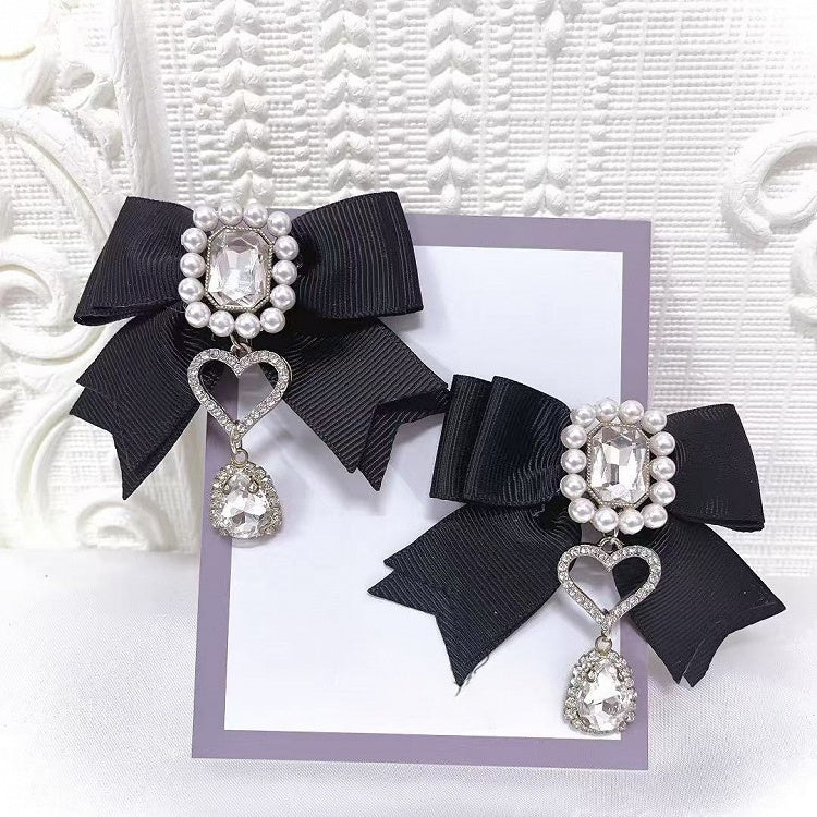 Bow Colors 7 with Hairclips Decorated Rhinestone