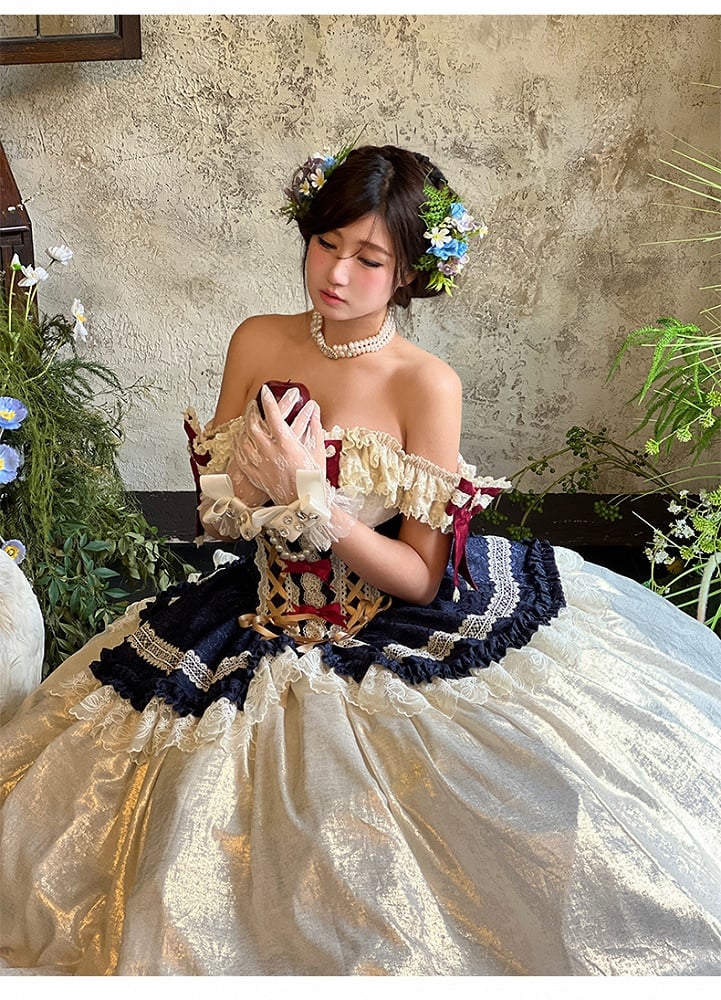 Snow White Lace-up Corset Waist Princess Dress Floor Length Ball Gown