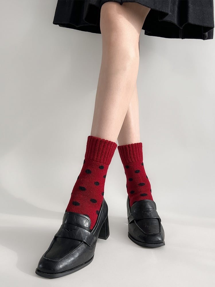 Red Dot Crew Warm Polka Socks