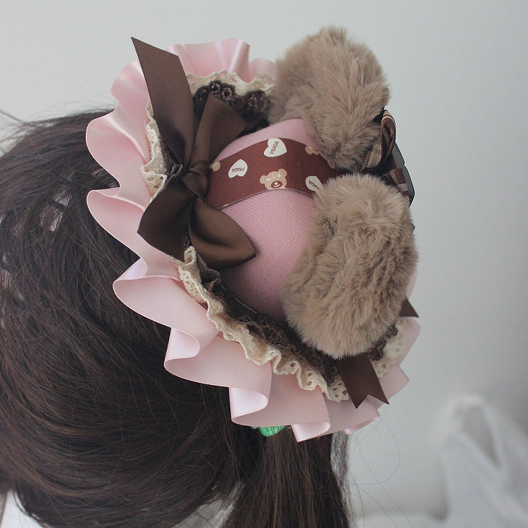 Chocolate Style Hat Pink Mini Bear Sweet Teddy