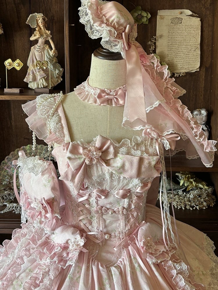 Pink Choker Bow Lolita Green /