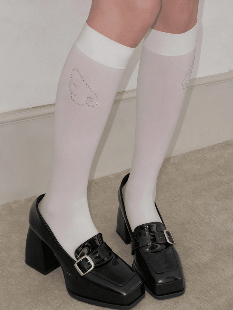 Pattern Shimmering Wings Stockings Length White/Black 40/55CM Options