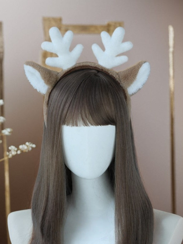 Plush Themed KC Lolita Brown / Cute White Ear Deer Christmas
