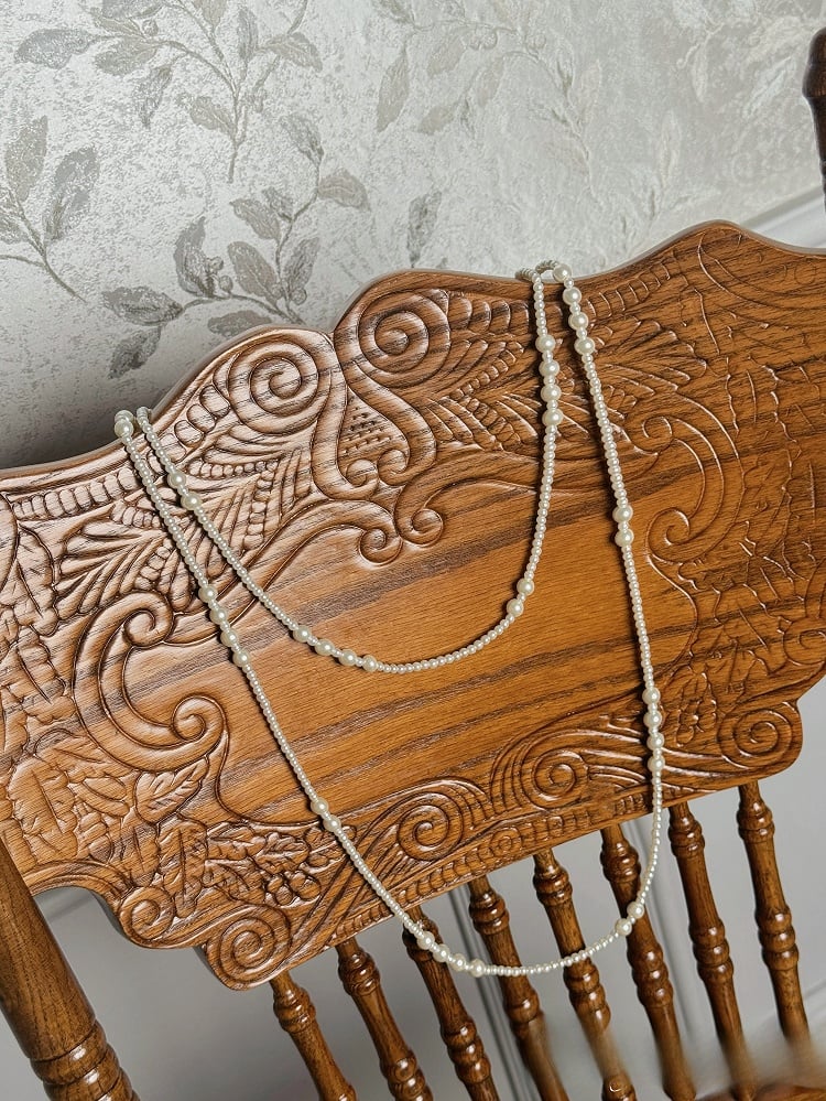 ビーズネックレス ホワイト