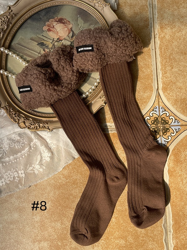 Sweet Plush Cuff Underknee Socks