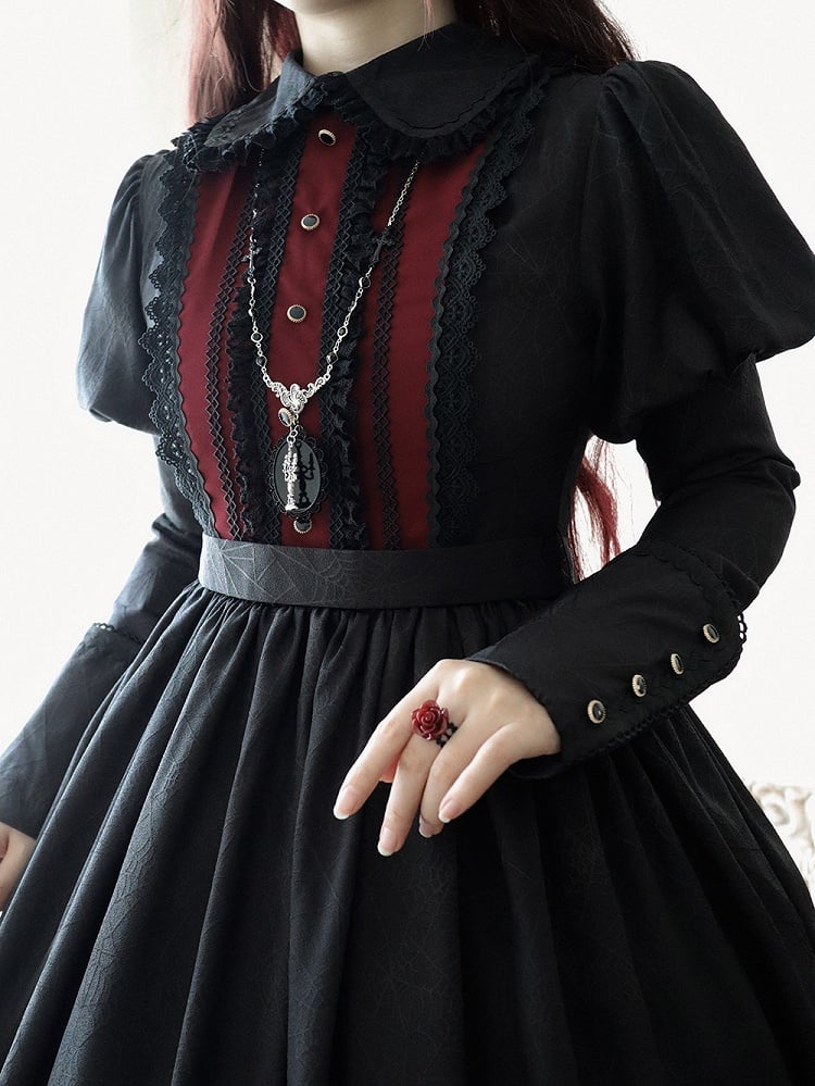with Black Gothic Lolita and Necklace Candelabra Beads Pendant