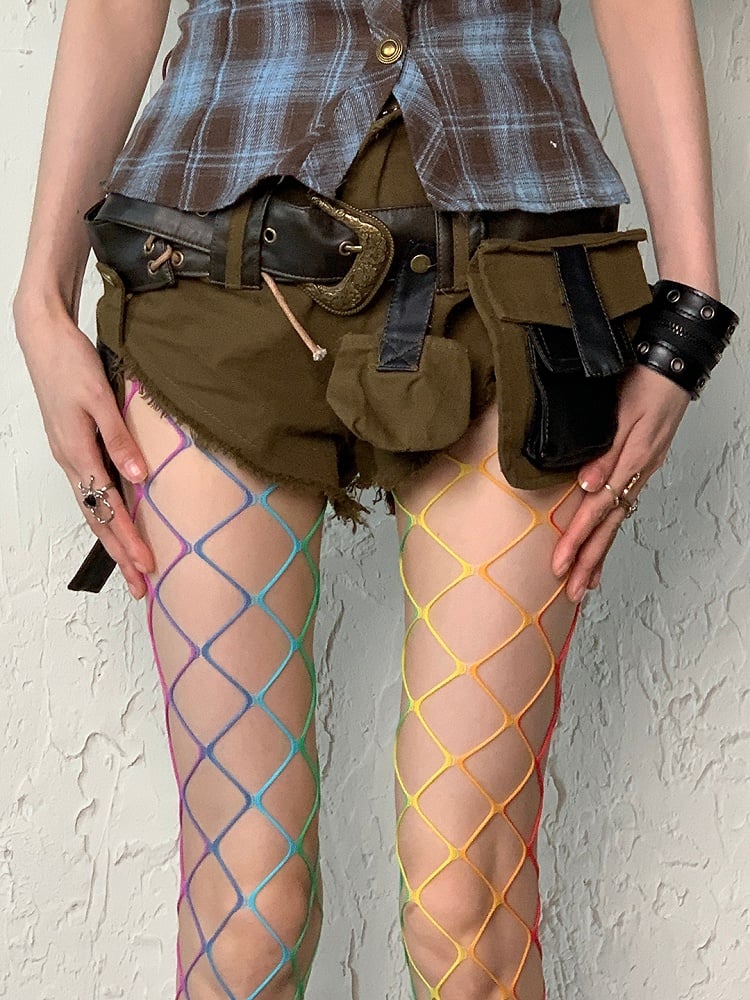 Y2K Version Large Tights Fishnet Colorful