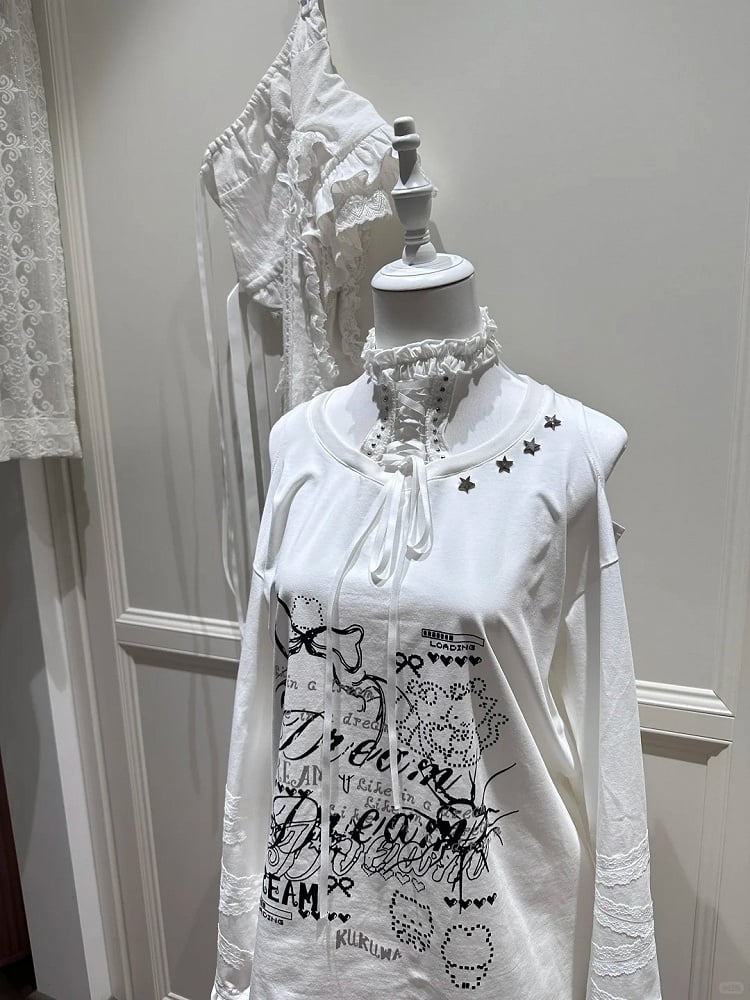 with White Lace-trimmed Ear Bow Decoration Bunny Hat